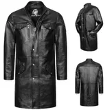 Leder Mantel Herren Lang Schwarz Echtleder Herrenmantel H-343 Rock Creek NEU – Bild 11