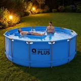 Frame Pool 366x100cm Stahlrahmen Aufstellpool Rund mit Sicherheitsleiter Blau – Bild 4