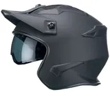 Motorradhelm Jethelm Helm RALLOX 726 matt schwarz ansteckbares Kinnteil S M L XL – Bild 4