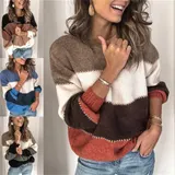 Damen Pullover Pulli Rund Hals Sweater Langarm Oberteile Strickpullover Winter – Bild 10
