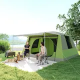 Campingzelt 2 Schlafkabinen Kuppelzelt Familienzelt 4-8 Personen 405x305cm – Bild 3