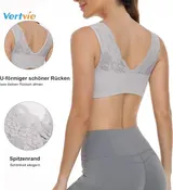 3er-Set Damen Sport-BH Vertvie ohne Bügel Push-up Yoga-BH Größe M – Bild 3