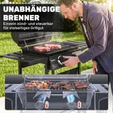 Outsunny Gasgrill 5 KW 2 Brenner BBQ Grillwagen Edelstahl inkl Seitentisch – Bild 6