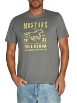 MUSTANG Tshirt Herren Regular Fit Rundhals Kurzarm Sommer Logoprint Baumwolle – Bild 2