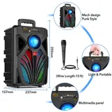 Tragbarer Bluetooth 5.0 Lautsprecher Subwoofer Musikbox LED mit Mikrofon Stereo· – Bild 13