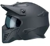 Motorradhelm Jethelm Helm RALLOX 726 matt schwarz ansteckbares Kinnteil S M L XL – Bild 3