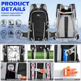 40 L Rucksack Faltbar Wanderrucksack Ultraleicht Camping Tagesrucksack Schwarz – Bild 4