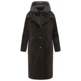 Navahoo Teddyzauber Damen Winter Mantel Jacke lang kuschelig Fleece warm N041 – Bild 5