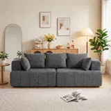 HOMCOM Sofa 3 Sitzer 194 cm Boneless Sofa mit Chenille-Optik, 58 cm Tiefe Sitze – Bild 10