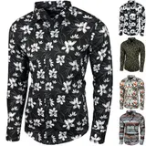 Blumen Hemden Herren Bunte Hemd Muster Freizeitshemd Langarm Mehrfarbig Shirt  – Bild 5