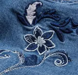 Damen Strech Jeans blue bleeched Stickerei Slim Fit Umschlag 36 bis 54 neu 72315 – Bild 3