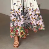 Damen Hosenrock Blumen Weites Bein Palazzohose Sommerhose Lange Hose Haremshose  – Bild 23