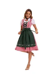 Damen Dirndl Trachtenkleid Oktoberfest Festkleid Kleid Karneval Kostüm DE – Bild 15