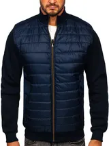 Übergangsjacke Sweatjacke Steppjacke Sportjacke Kapuze Herren Mix BOLF Unifarben – Bild 1