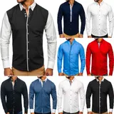 Freizeithemd Shirt Herrenhemd Hemd Slim Fit Classic Casual Herren Mix BOLF Motiv – Bild 2