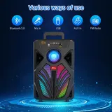 Tragbarer Bluetooth 5.0 Lautsprecher Subwoofer Musikbox LED mit Mikrofon Stereo· – Bild 7