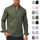Indicode Herren Langarmhemd Brayden-Hemd Langarm Herrenhemd Freizeithemd Männer – Bild 6