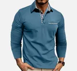 Herren Langarmshirt Poloshirt Langarm Hemd Polo Shirt Freizeit Business Tops – Bild 7
