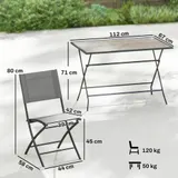 Gartenmöbel Set Klappbar Sitzgruppe 5-teilig Tisch mit 4 Stühlen Holzoptik – Bild 4