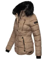 Marikoo warme Damen Winter Jacke Winterjacke Steppjacke gefüttert Kunstfell B618 – Bild 3