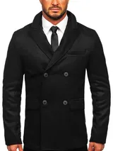 Mantel Jacke Wintermantel Sakko Casual Stehkragen Motiv Men Herren BOLF Classic – Bild 1