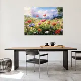 Leinwand Bilder Blumen Feld Bunt Wandbilder XXL Groß Leinwandbild Wanddeko 34 – Bild 2