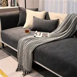Universell Unifarben Sofabezüge Sofaschoner Sofaüberwurf Couchbezug Rutschfest – Bild 8