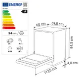 Spülmaschine 60cm Geschirrspüler LED Freistehend 7 Programme 14 Maßgedecke – Bild 9