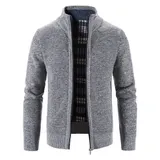 Strickjacken Herren Trachtenjacke Reißverschluss Gestrickt Cardigan Wintermantel – Bild 8
