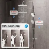 Edelstahl Höhenverstellbares Duschset, Duschsystem Regendusche mit Handbrause – Bild 4