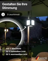 2x Schwaiger Outdoor LED Solar Laterne Akku Lampe Leuchte Camping Schirm Zelt – Bild 7