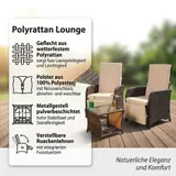 Gartenset 2 Sessel und Tisch Polyrattan Sitzgarnitur Gartenmöbel Lounge Braun – Bild 2