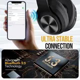 Kabellose Bluetooth Kopfhörer Over Ear, 80H Spielzeit, 3EQ Deep Bass Mikrofon – Bild 6