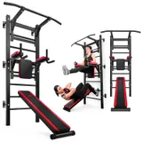 Turnwand Sprossenwand Klimmzugstange Bauchtrainer Dip Bar Sit-Up-Bank bis 150 kg – Bild 1