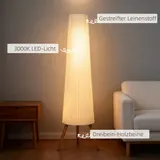 LED Stehlampe Wohnzimmer Dimmbar Holz mit Dreibein Stehleuchte mit Fußschalter – Bild 6