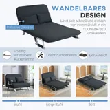 HOMCOM 2-Sitzer Sofa mit Schlaffunktion Schlafsofa mit Verstellbarer Rückenlehne – Bild 5