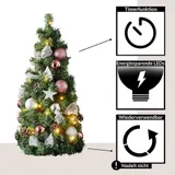 LED Weihnachtsbaum Kunsttanne Weihnachtskugeln Noel 65cm für 3 x AA Batterien – Bild 3