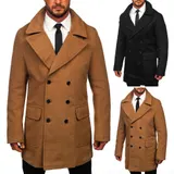 Mantel Coat Wintermantel Jacke Sakko Stehkragen Casual Classic Herren BOLF Basic – Bild 4