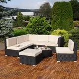 XXL Rattanmöbel Gartenset Polyrattan Lounge Gartenmöbel Sitzgruppe Schwarz Braun – Bild 4