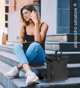 Rucksack klein Damen Handtaschenrucksack Damenrucksack Mila 4293 Schwarz + Etui – Bild 14