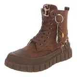 Damen High-Top Sneaker mit Lochschnürung Ital-Design 5534 in Braun – Bild 6