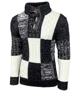 Herren Grobstrick Pullover Stehkragen Winter-Freizeit-Jacke Design Pulli B-51112 – Bild 1