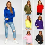 Kapuzenpullover Sweatjacke Sweatshirt Basic Sport Kapuze Damen BOLF Unifarben – Bild 2