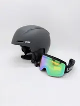 Uvex Set Viti Schwarz Matt 51-55cm Skihelm mit Brille – Bild 1
