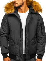 Parka Winterjacke Jacke Mantel Wärmejacke Zip Sweatjacke Herren BOLF 4D4 Kapuze – Bild 1