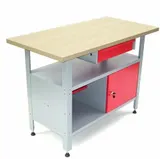 Werkbank Werktisch Schubladen Montagewerkbank Schubladenschrank Tisch Holzplatte – Bild 5