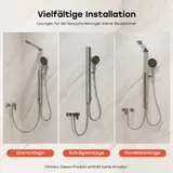 Duschsystem Regendusche mit 4 Massage-Modi, Chrom Duschset ohne Armatur HOROW – Bild 3