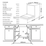Geschirrspüler Spülmaschine teilintegrierbar 45cm 9 Maßgedecke 4 Programme – Bild 7