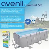 Pool 400x200x100cm  Komplettset Frame Gartenpool Aufstellpool Leiter Filterpumpe – Bild 5