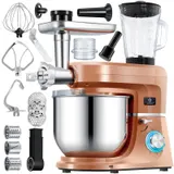 KESSER® Küchenmaschine 3in1 mit Fleischwolf Teigmaschine Knetmaschine Entsafter – Bild 1